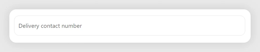 Delivery Contact Number template preview in Shopify checkout