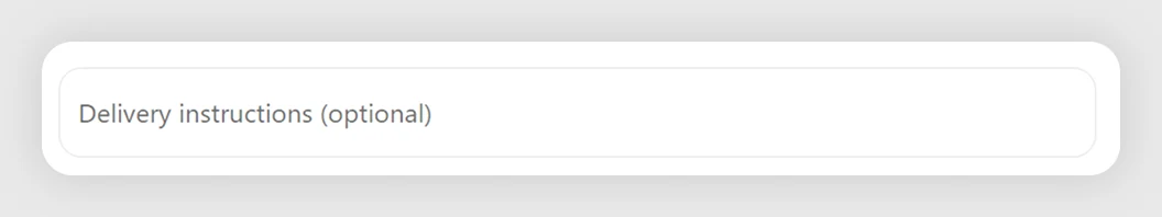 Delivery Instructions template preview in Shopify checkout