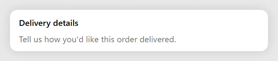 Section Heading template preview in Shopify checkout