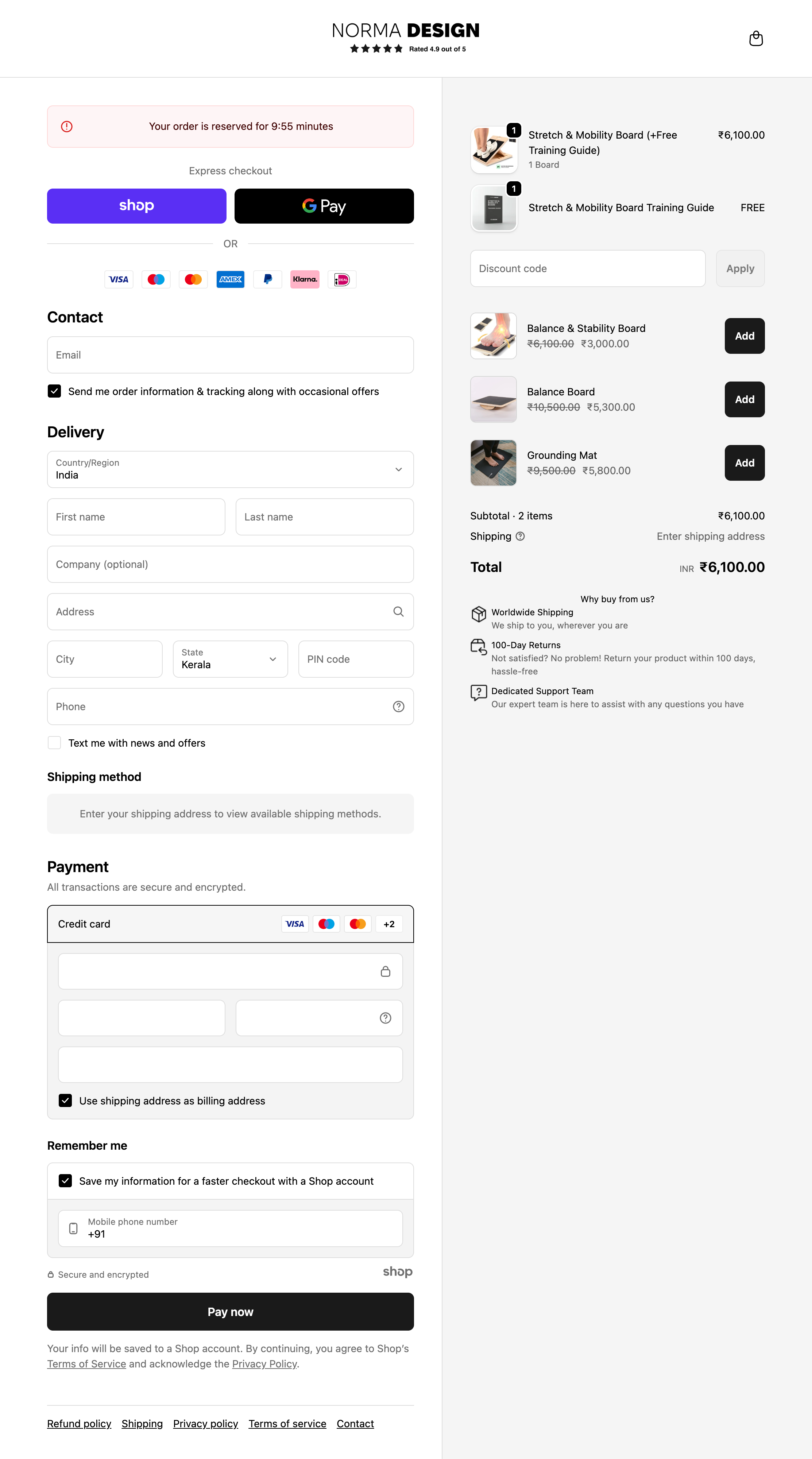 Example Shopify checkout built with Checkout Ninja