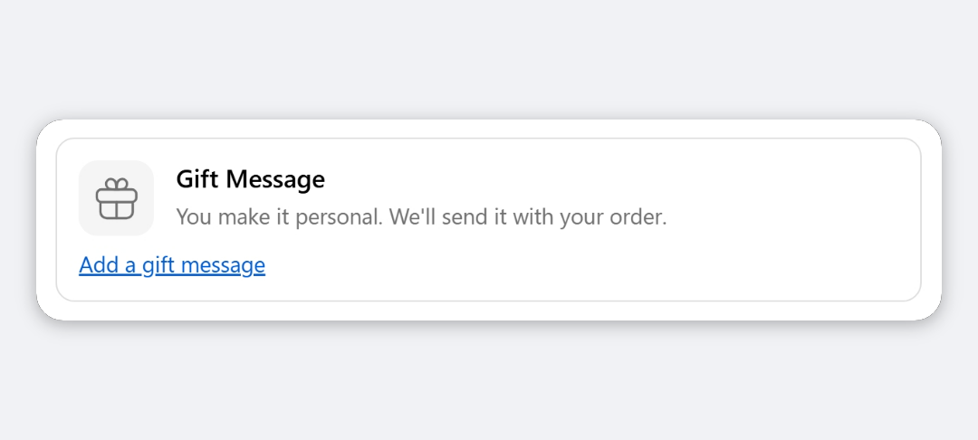 Gift Message block preview