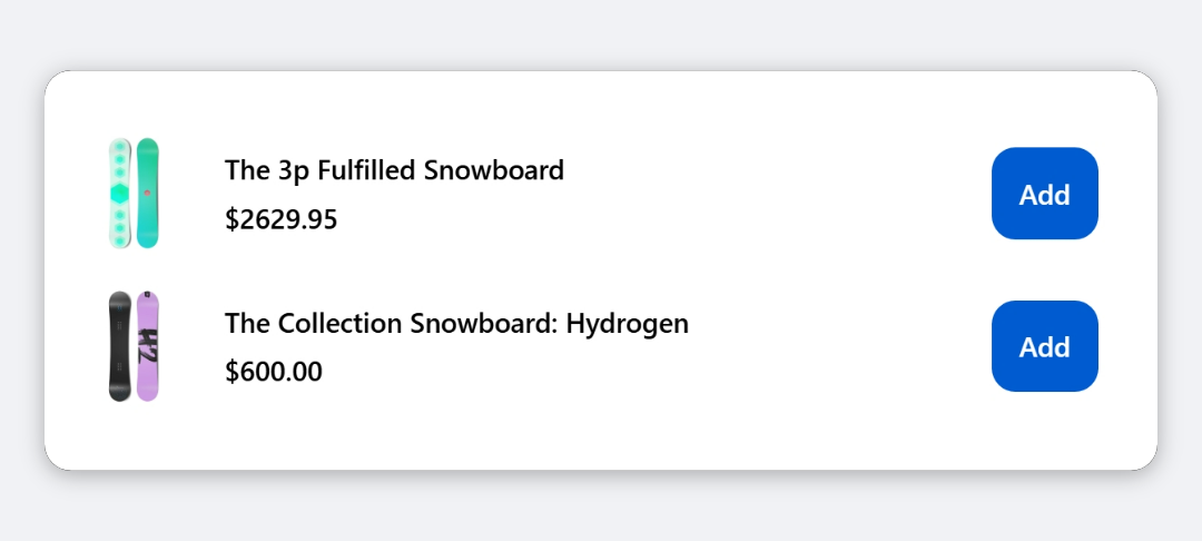 Quick Add Upsell block preview