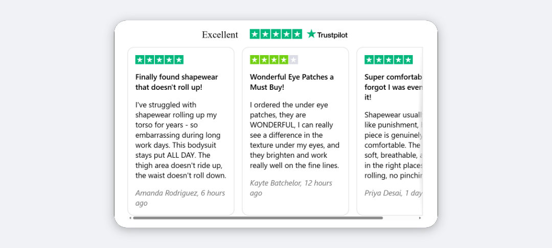 TrustPilot block preview